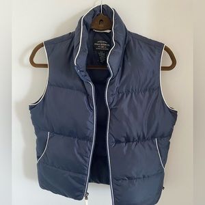 RALPH LAUREN POLO PUFFY VEST MEN WOMEN NAVY BLUE FRONT ZIPPER POCKETS SZ S/P EUC